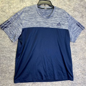 Adidas T Shirt Mens Adult Large Blue Lightweight Gym Casual Soccer‎ Regular Fit